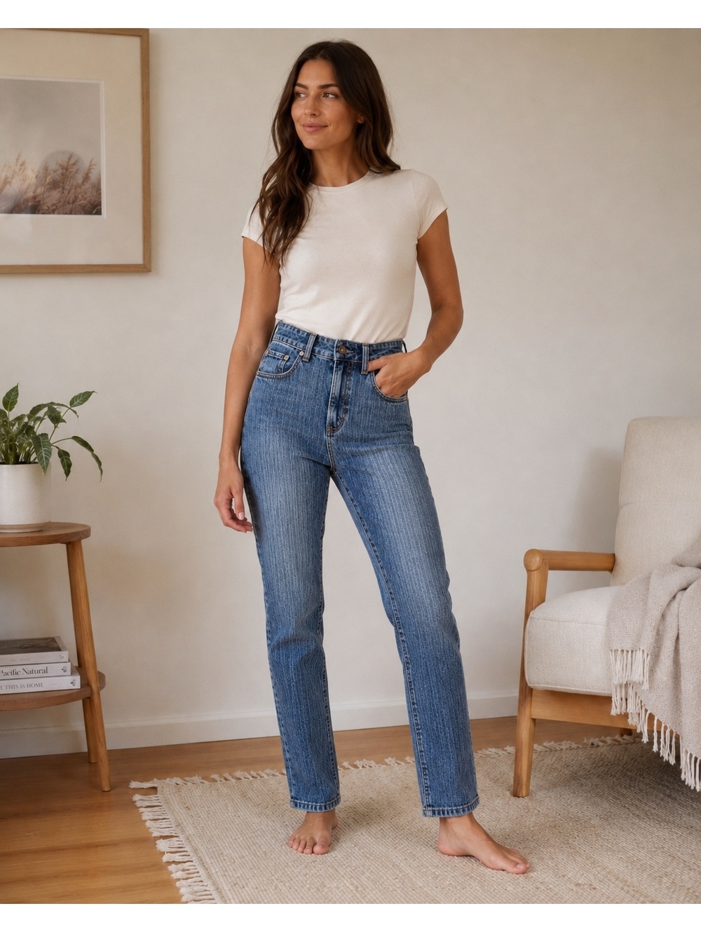 Sincerely Jules Women’s Jeans Size 3/26 Medium Wash High Rise Straight Leg Denim